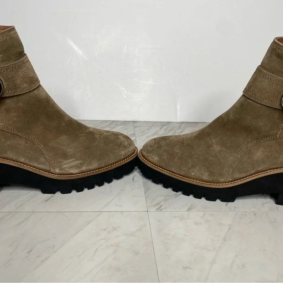Paul Green Taupe Suede Buckle Lug Sole Boot 5 / 7.5 - Picture 10 of 16